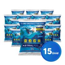 Kit 15 Pastilha Tablete Cloro Piscina 200g 5 em 1 Multiação