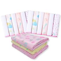 Kit 15 Pçs Enxoval Bebe 12 Paninho De Boca+ 3 Cueiros Rosa