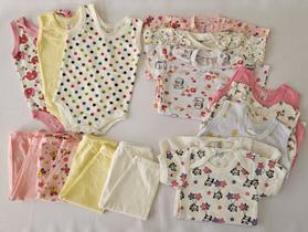 Kit 15 Peças Roupas de Bebê Menina 100 Algodão Tam. G Kit 15 Peças Roupas de Bebê Menina 100 Algodão Tam. G