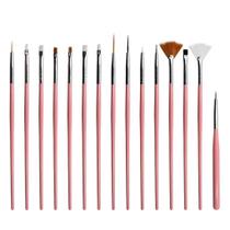 Kit 15 Pincéis Decoração De Unhas Gel Nail Art Profissional