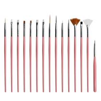 Kit 15 Pincéis Decoração De Unhas Gel Nail Art Profissional