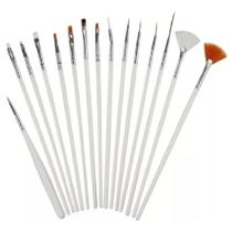 Kit 15 Pincéis para Decoração de Unhas Kit 15 Pincéis para Decoração de Unhas