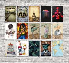 Kit 15 Placas 20X30 Decorativas No Mdf Adesivada - Arte Quadro