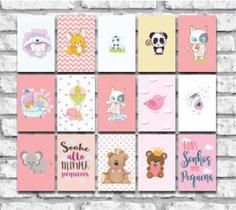 Kit 15 Placas 20X30 Decorativas No Mdf Adesivada Baby Menina