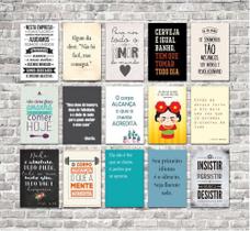 Kit 15 Placas 20X30 Decorativas No Mdf Adesivada Modelo 5 - Arte Quadro