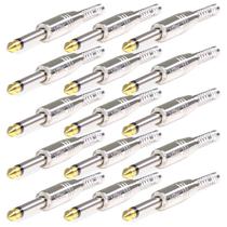 Kit 15 Plug Conector P10 Mono Voik PRTM-P10 Com Mola Prata