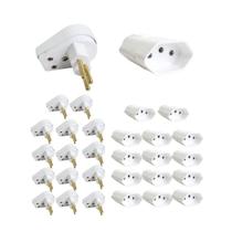 Kit 15 Plug Macho Gigante 3 Pinos + Tomada Fêmea 10A Branca - Ilumi Kit 15 Plug Macho Gigante 3 Pinos + Tomada Fêmea 10A Branca - Ilumi