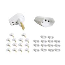 Kit 15 Plug Macho Gigante 3 Pinos + Tomada Fêmea 20A Branca - Ilumi