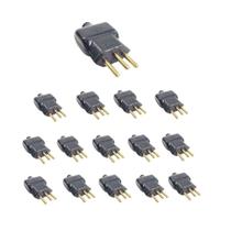 Kit 15 Plugue Macho c/ 3 Pinos 10A Preto - Ilumi