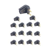 Kit 15 Plugue Macho Gigante 2 Pinos 2P 20A Preto - Ilumi