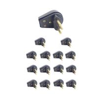 Kit 15 Plugue Macho Gigante 3 Pinos 2P+T 20A Preto - Ilumi Kit 15 Plugue Macho Gigante 3 Pinos 2P+T 20A Preto - Ilumi