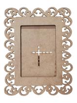 Kit 15 Porta Retrato MDF Cru Foto 10x15 Arabesco Flores