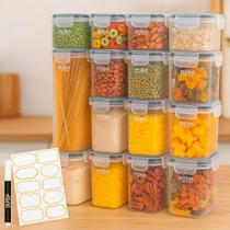 Kit 15 Potes Herméticos Retangulares Organização de Alimentos e Cozinha Moderna Irsina