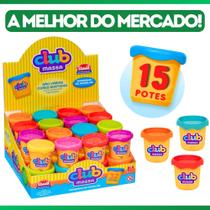 Kit 15 Potes Potinho De Massinha Massa De Modelar Atóxicas Cores Sortidas Kit 15 Potes Potinho De Massinha Massa De Modelar Atóxicas Cores Sortidas