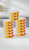Kit 15 Potes Retangulares Transparentes 1 Litro Kit 15 Potes Retangulares Transparentes 1 Litro