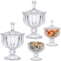 Kit 15 Potiche Vidro 15cm Decorativo Elegante Com Tampa Luxo Kit 15 Potiche Vidro 15cm Decorativo Elegante Com Tampa Luxo