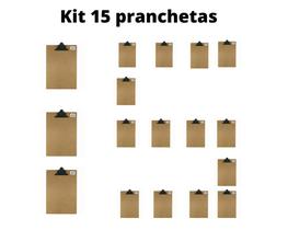 Kit 15 Pranchetas Grande Papel Oficio Clip Prendedor