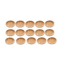 Kit 15 Pratos De Bambu Natural Lyor 11cm Petiscos Salgados Kit 15 Pratos De Bambu Natural Lyor 11cm Petiscos Salgados