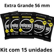 Kit 15 Preservativo camisinha Extra Grande 56 mm Prudence