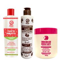 Kit 15 Progressiva Café 300ml + 15 Tutti Frutti 300ml E 9 Mascara Pós Quimica 500g Kit 15 Progressiva Café 300ml + 15 Tutti Frutti 300ml E 9 Mascara Pós Quimica 500g