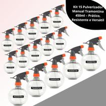 Kit 15 Pulverizadores Tramontina 450ml Borrifador Spray Multiuso Limpeza Jardim