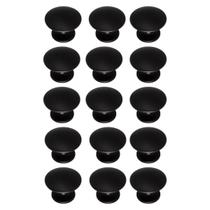 Kit 15 Puxador Ponto 24mm Preto Para Gaveta