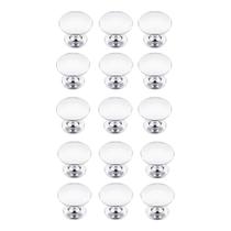 Kit 15 Puxador Ponto 31mm Cromado Para Gaveta