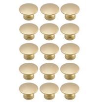 Kit 15 Puxador Ponto 31mm Dourado Escovado Para Gaveta