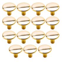 Kit 15 Puxador Ponto Girare Dourado Escovado 22mm Para Gavetas De Móveis