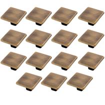 Kit 15 puxador ponto quadrado 20x20mm antique para gavetas de Móveis