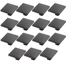 Kit 15 puxador ponto quadrado 20x20mm preto fosco para gavetas de Móveis