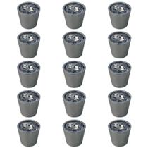 Kit 15 Puxadores Ponto Cromado 2cm Trend Torralba Móveis Porta Armário