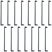 Kit 15 Puxadores Pretos para Móveis 256mm Oeiras Torralba Porta Armário Guarda-Roupas Gavetas Zamac