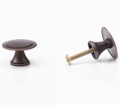 Kit 15 Puxadores Redondo Flor Em Metal Para Móveis Preto