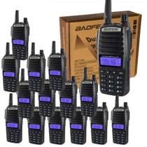 Kit 15 Rádio Comunicador Walk Talk Baofeng Dual Band Uv-82