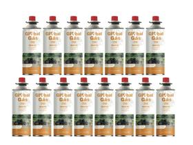 Kit 15 refil cartucho gás butano para maçarico culinário e fogareiro camping globalmix 227g solda