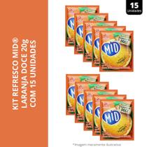 Kit 15 Refresco Mid Laranja Doce 20Gr