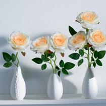 Kit 15 rosas permanentes Flores Artificiais para Sala decoração e arranjos preço de atacado Cor:Amarelo