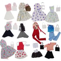 kit 15 roupas roupinhas look conjuntos para boneca barbie