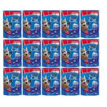 kit 15 sachê Para Gatos Adultos Cat Chow Carne ao molho - Alimento Úmido caixa 15 unidades cat chow