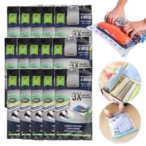 Kit 15 Sacola Saco a Vácuo Organizador Para Mala Bagagem Viagem Roupas