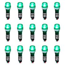 Kit 15 Sinaleiros Iluminado 9mm CCA-220G LED 127V / 220V Sibratec - Verde Kit 15 Sinaleiros Iluminado 9mm CCA-220G LED 127V / 220V Sibratec - Verde