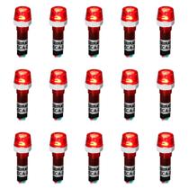 Kit 15 Sinaleiros Iluminado 9mm CCA-220R LED 127V / 220V Sibratec - Vermelho Kit 15 Sinaleiros Iluminado 9mm CCA-220R LED 127V / 220V Sibratec - Vermelho