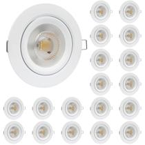 Kit 15 Spot LED Embutir Redondo Bivolt 5W Branco Quente 3000k Iluminação Moderna