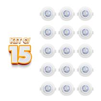 Kit 15 Spot LED Taschibra AllTop Embutir Redondo MR16 5W 38
