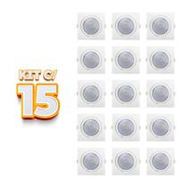Kit 15 Spots LED Taschibra AllTop Quadrado Embutir PAR30 10W 45