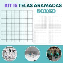 Kit 15 Telas Aramada 60x60cm Painel Home Office Mural Recados Planejamento DIY Criativo