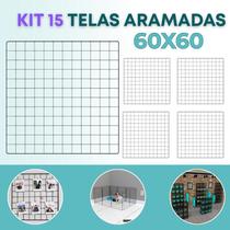 Kit 15 Telas Aramada 60x60cm Painel Home Office Mural Recados Planejamento DIY Criativo