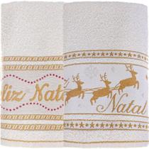 Kit 15 Toalha De Rosto Feliz Natal 90% Algodão 400g-m² 45x68cm Bene Casa Pérola Kit 15 Toalha De Rosto Feliz Natal 90% Algodão 400g-m² 45x68cm Bene Casa Pérola