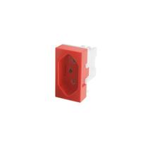 Kit 15 Tomadas Padrão 2P+T 20A Vermelha Simples módulo-Fame Kit 15 Tomadas Padrão 2P+T 20A Vermelha Simples módulo-Fame